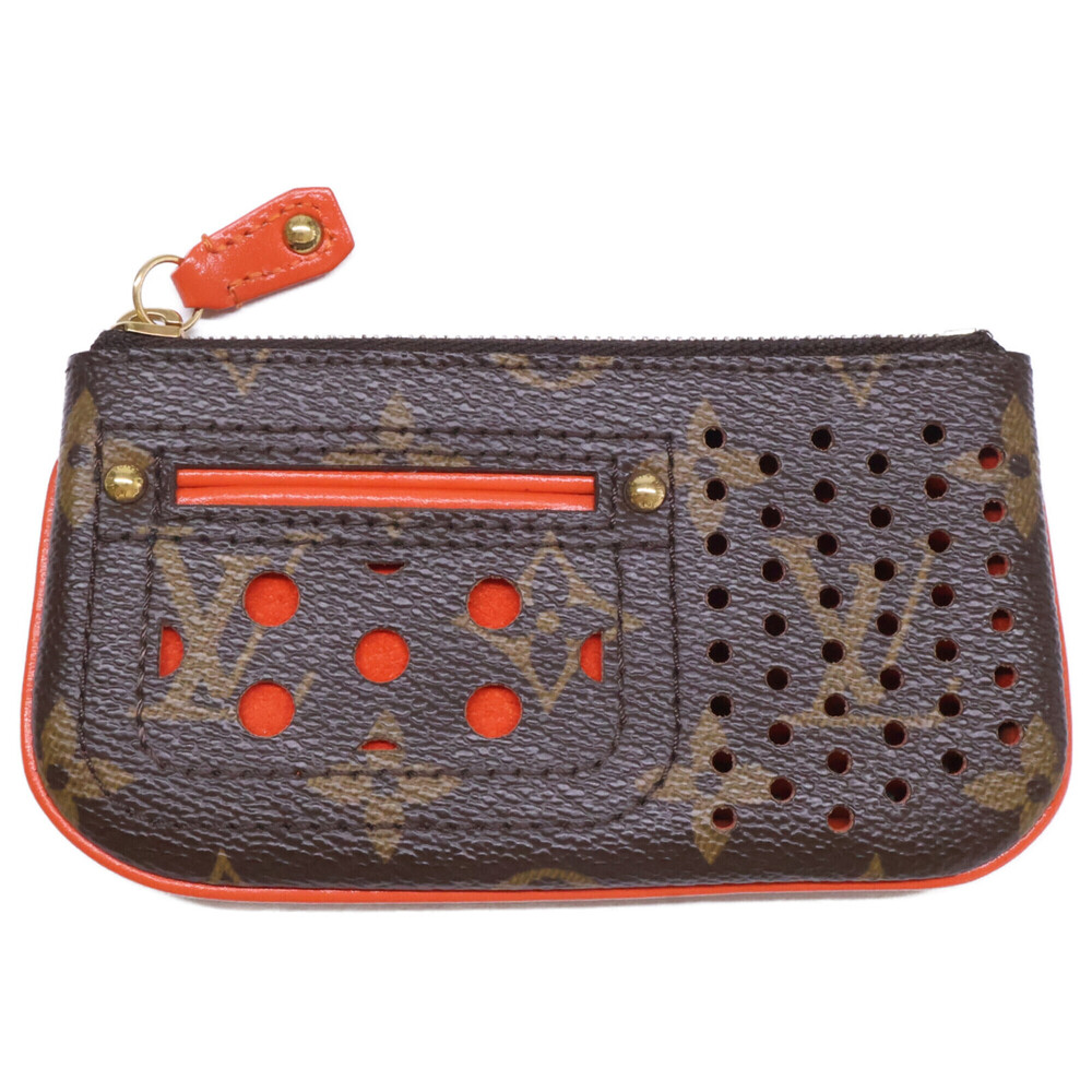 LOUIS VUITTON M95222 Pochette Clé Perfo Monogram Canvas Key Case Wallet/Coin ...